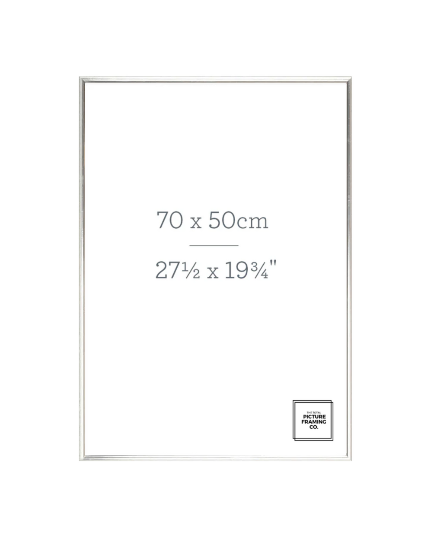 Silver Wooden Picture Frame for 50x70cm Size Artwork