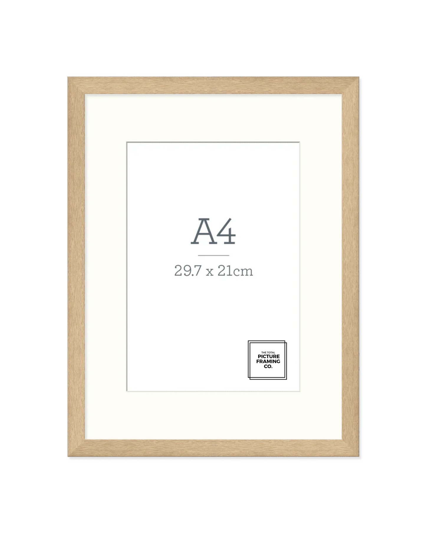 Natural Oak Wooden Picture Frame for A4 Size Artwork