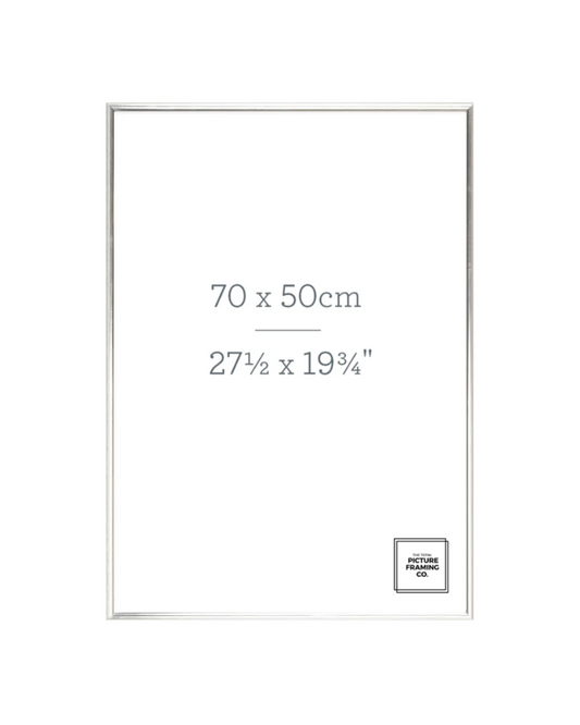 Silver Wooden Picture Frame for 50x70cm Size Artwork