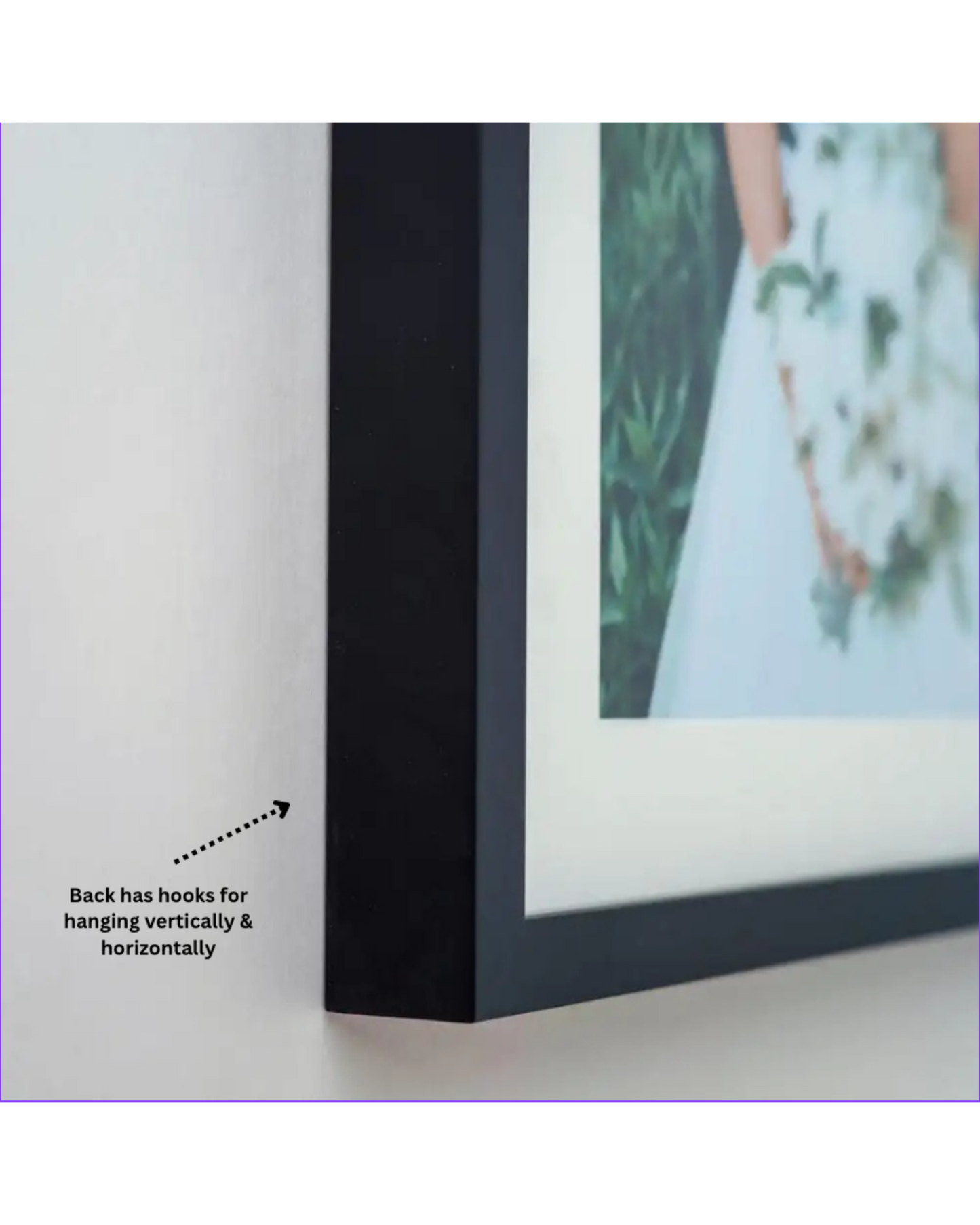 Black Wooden Picture Frame for 50x70cm Size Artwork