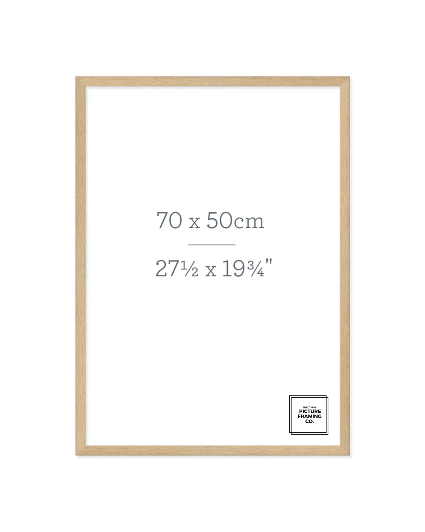 Natural Oak Wooden Picture Frame for 50x70cm Size Artwork