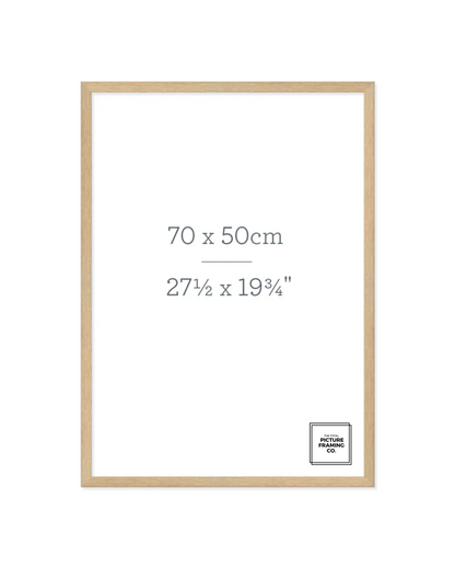Natural Oak Wooden Picture Frame for 50x70cm Size Artwork