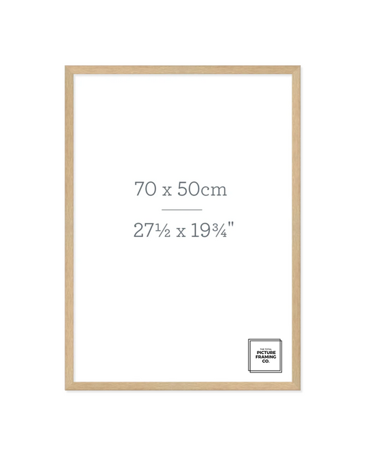 Natural Oak Wooden Picture Frame for 50x70cm Size Artwork