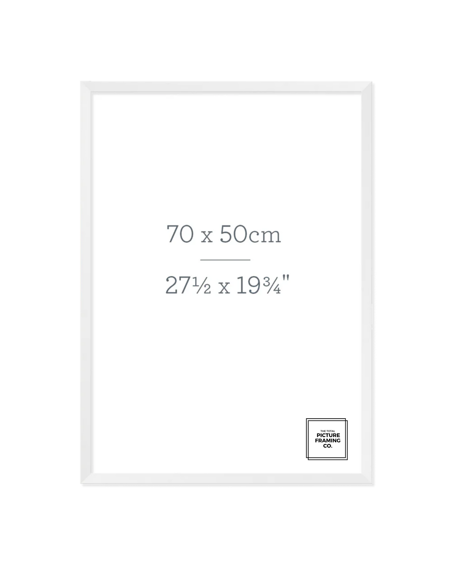 White Wooden Picture Frame for 50x70cm Size Artwork