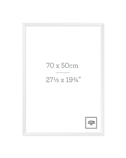 White Wooden Picture Frame for 50x70cm Size Artwork