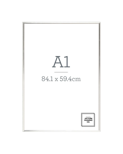 Silver Wooden Picture Frame for A1 Size Artwork