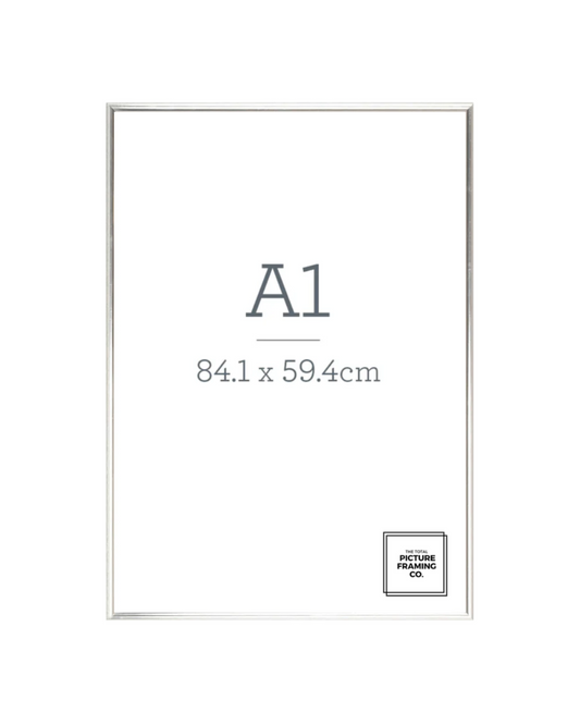 Silver Wooden Picture Frame for A1 Size Artwork
