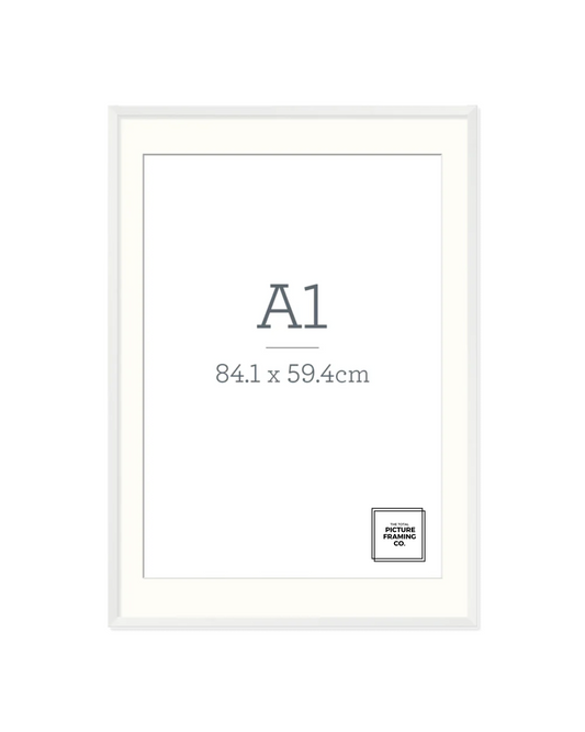White Wooden Picture Frame for A1 Size Artwork