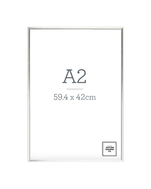 Silver Wooden Picture Frame for A2 Size Artwork