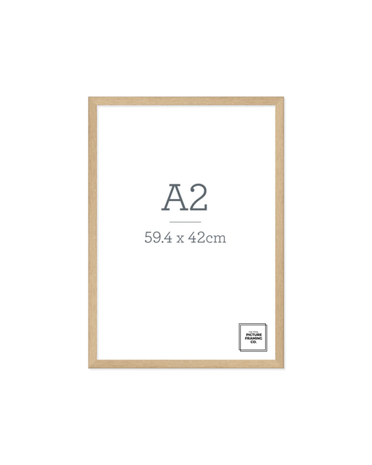Natural Oak  Wooden Picture Frame for A2 Size Artwork