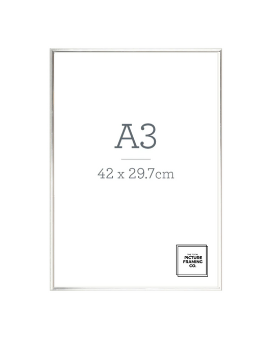 Silver Wooden Picture Frame for A3 Size Artwork