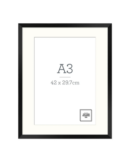 Black Wooden Picture Frame for A3 Size Artwork
