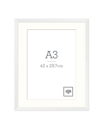 White Wooden Picture Frame for A3 Size Artwork